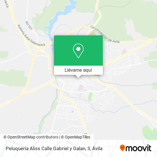Mapa Peluqueria Aliss Calle Gabriel y Galan, 3