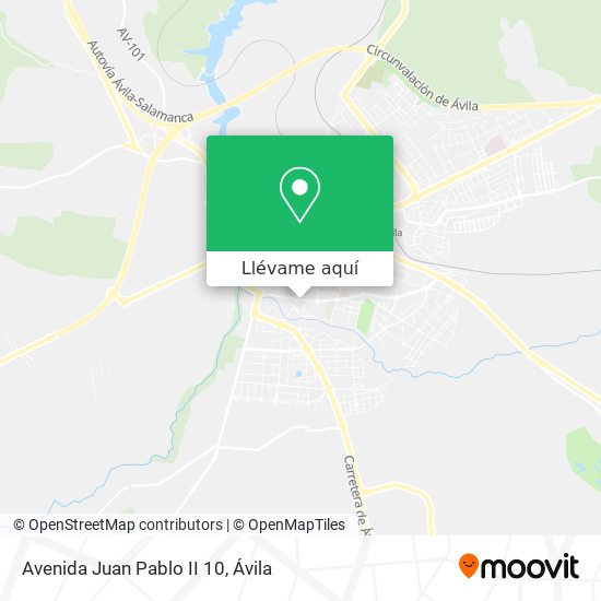 Mapa Avenida Juan Pablo II 10