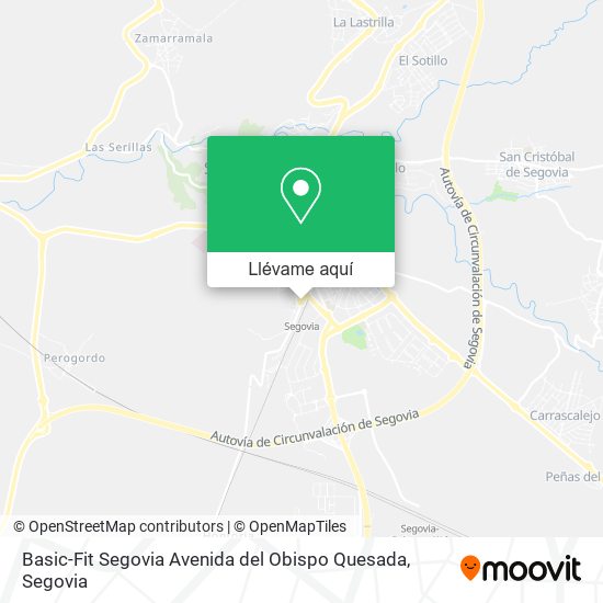 Mapa Basic-Fit Segovia Avenida del Obispo Quesada