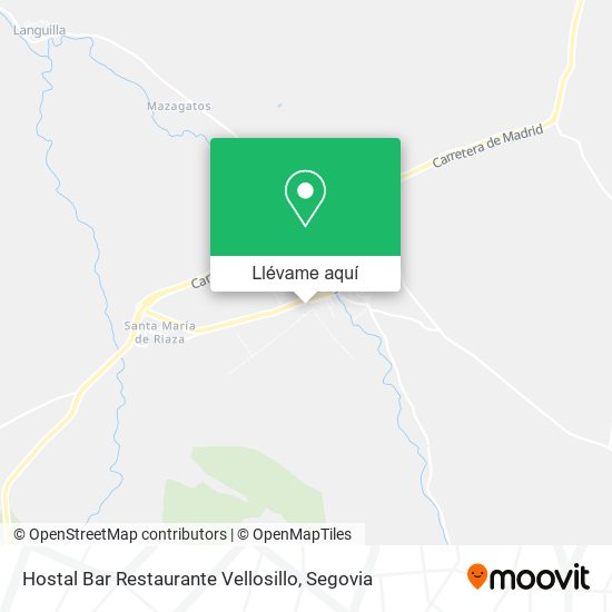 Mapa Hostal Bar Restaurante Vellosillo