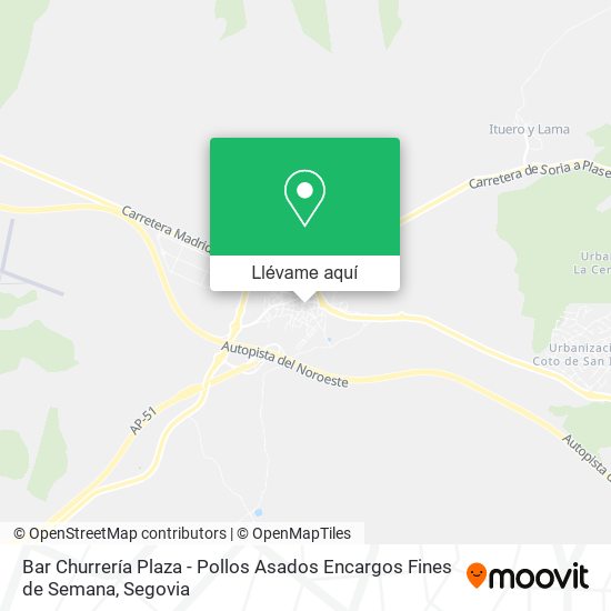 Mapa Bar Churrería Plaza - Pollos Asados Encargos Fines de Semana