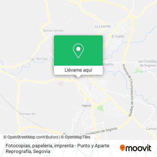 Mapa Fotocopias, papelería, imprenta - Punto y Aparte Reprografía