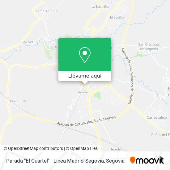Mapa Parada "El Cuartel" - Línea Madrid-Segovia