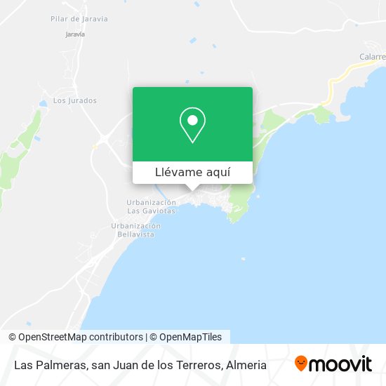 Mapa Las Palmeras, san Juan de los Terreros