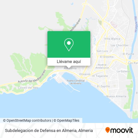 Mapa Subdelegacion de Defensa en Almeria
