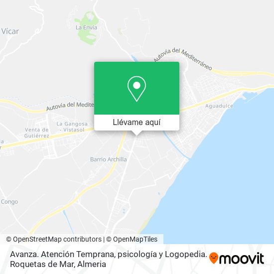 Mapa Avanza. Atención Temprana, psicología y Logopedia. Roquetas de Mar