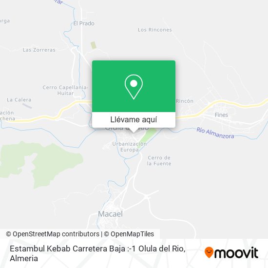 Mapa Estambul Kebab Carretera Baja :-1 Olula del Rio