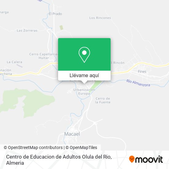Mapa Centro de Educacion de Adultos Olula del Rio
