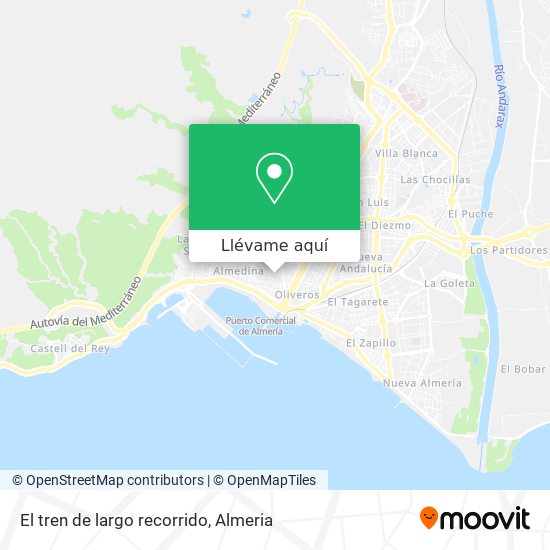 Mapa El tren de largo recorrido