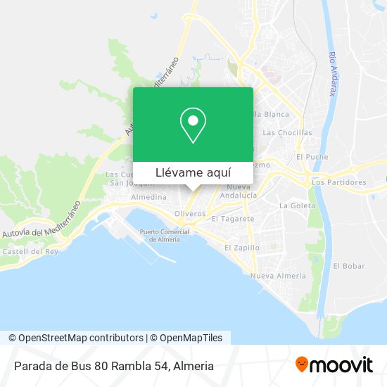 Mapa Parada de Bus 80 Rambla 54