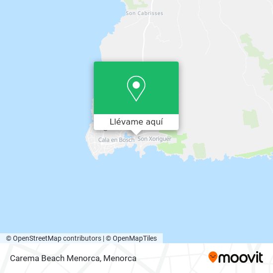 Mapa Carema Beach  Menorca