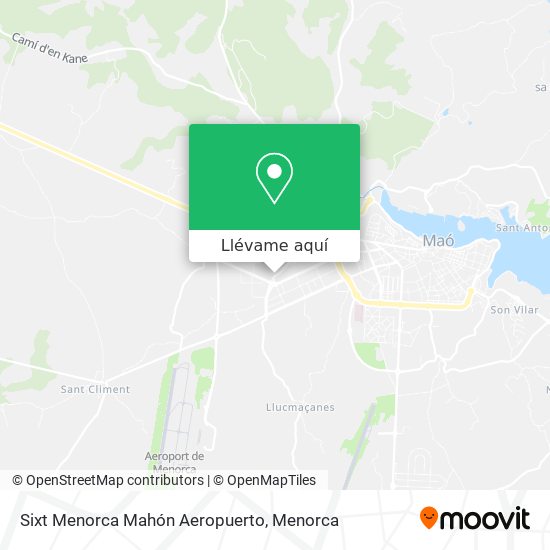 Mapa Sixt Menorca Mahón Aeropuerto