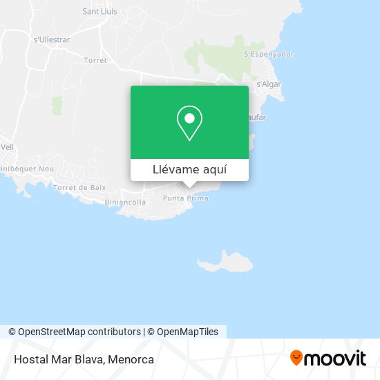 Mapa Hostal Mar Blava