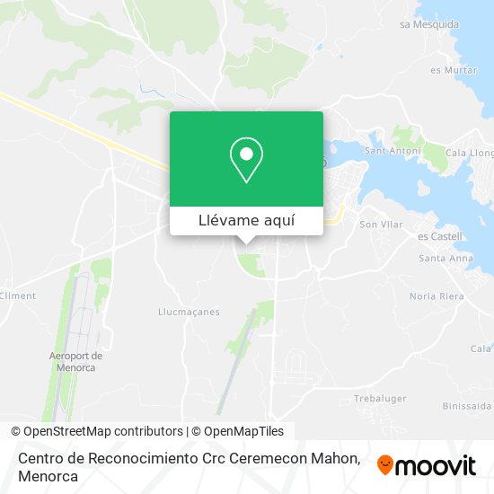 Mapa Centro de Reconocimiento Crc Ceremecon Mahon