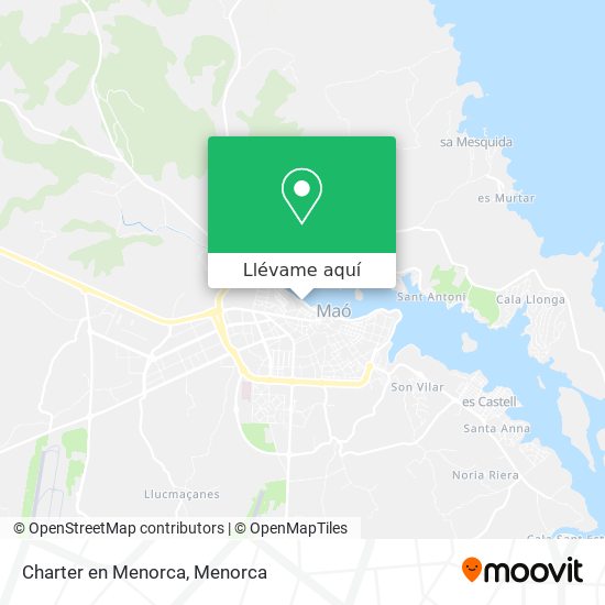 Mapa Charter en Menorca
