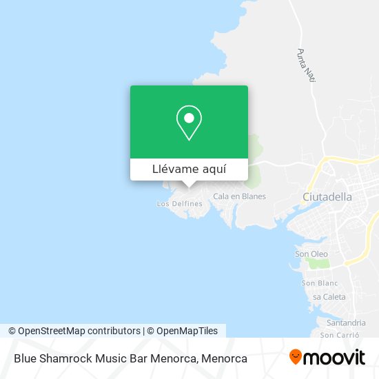 Mapa Blue Shamrock Music Bar Menorca