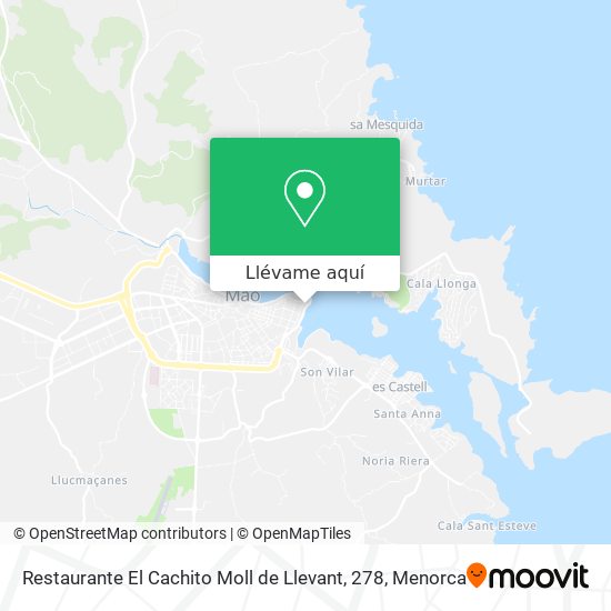 Mapa Restaurante El Cachito Moll de Llevant, 278
