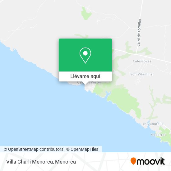 Mapa Villa Charli Menorca