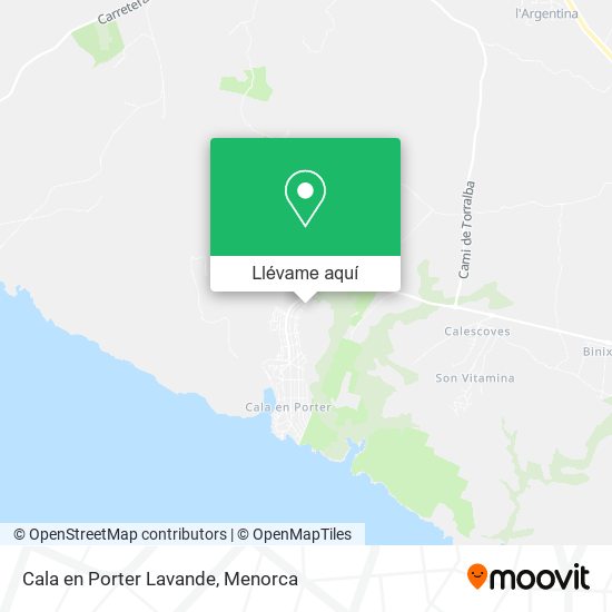 Mapa Cala en Porter Lavande