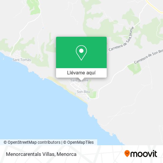 Mapa Menorcarentals Villas