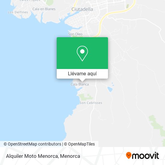 Mapa Alquiler Moto Menorca