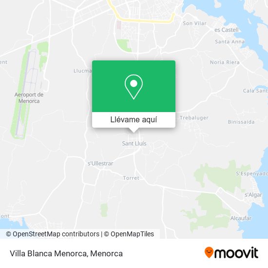 Mapa Villa Blanca Menorca