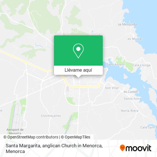 Mapa Santa Margarita, anglican Church in Menorca