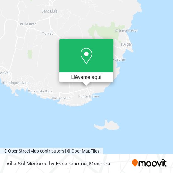 Mapa Villa Sol Menorca by Escapehome