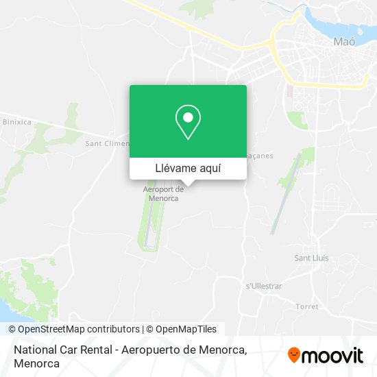 Mapa National Car Rental - Aeropuerto de Menorca