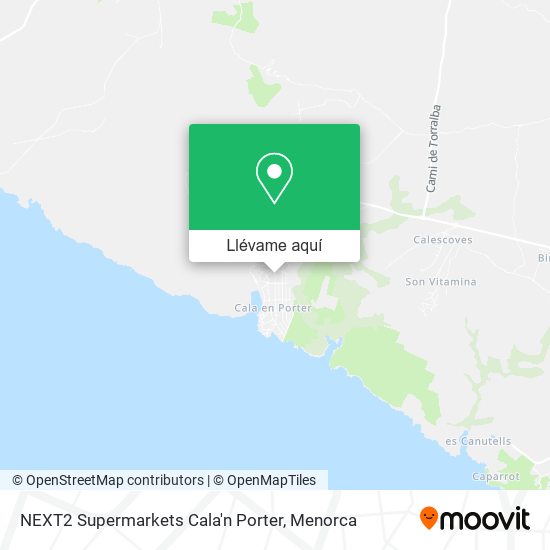 Mapa NEXT2 Supermarkets Cala'n Porter