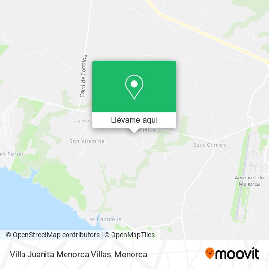 Mapa Villa Juanita Menorca Villas