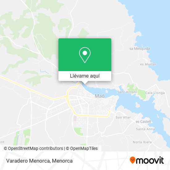 Mapa Varadero Menorca