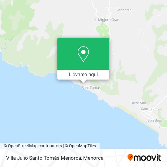 Mapa Villa Julio Santo Tomás Menorca