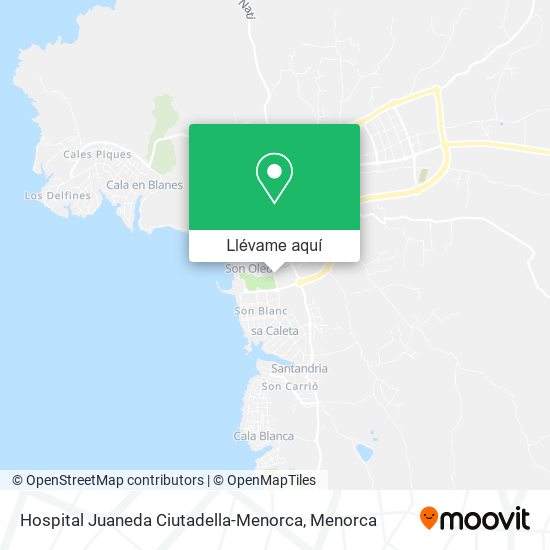 Mapa Hospital Juaneda Ciutadella-Menorca