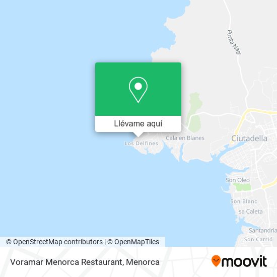 Mapa Voramar Menorca Restaurant