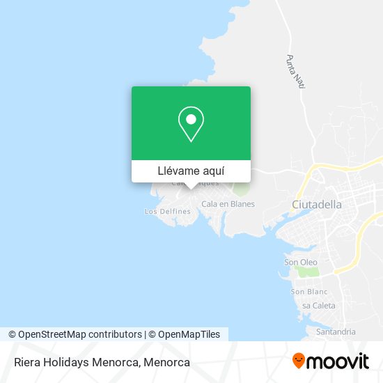 Mapa Riera Holidays Menorca