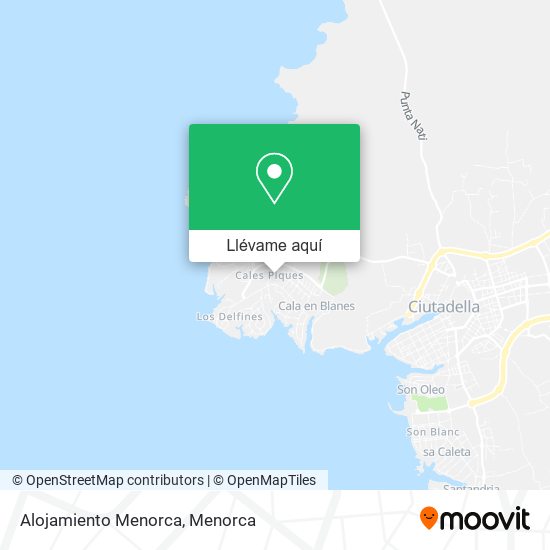 Mapa Alojamiento Menorca
