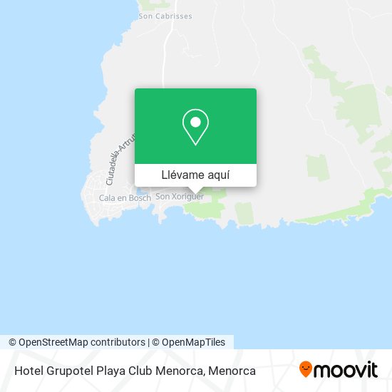 Mapa Hotel Grupotel Playa Club Menorca