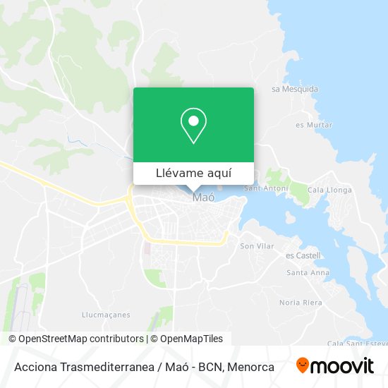 Mapa Acciona Trasmediterranea / Maó - BCN