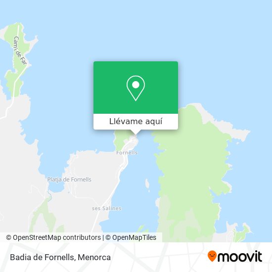 Mapa Badia de Fornells