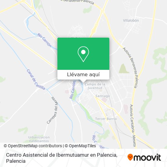 Mapa Centro Asistencial de Ibermutuamur en Palencia