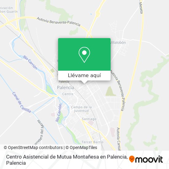 Mapa Centro Asistencial de Mutua Montañesa en Palencia