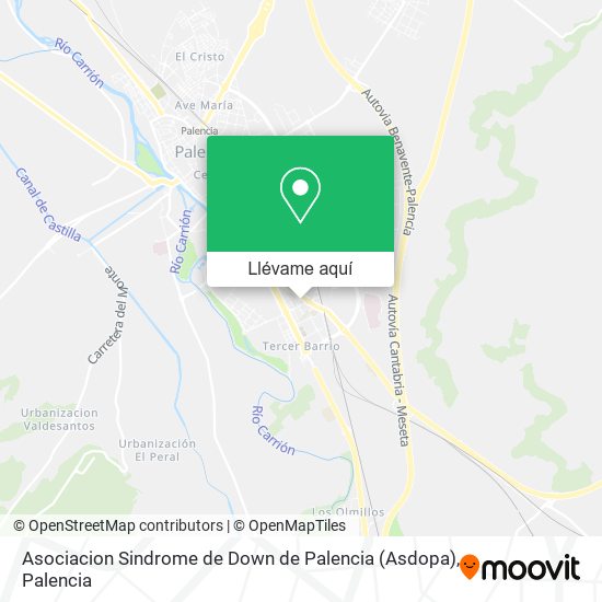 Mapa Asociacion Sindrome de Down de Palencia (Asdopa)