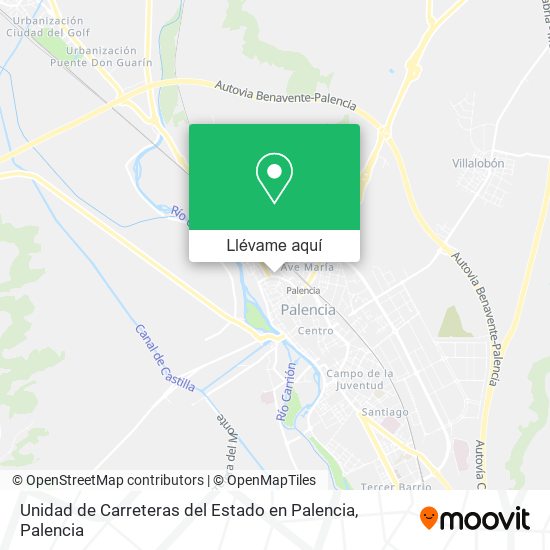 Mapa Unidad de Carreteras del Estado en Palencia