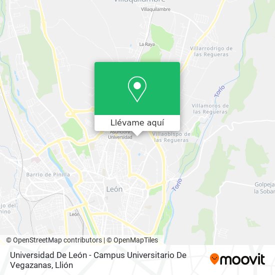 Mapa Universidad De León - Campus Universitario De Vegazanas