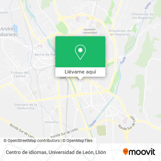 Mapa Centro de idiomas, Universidad de León