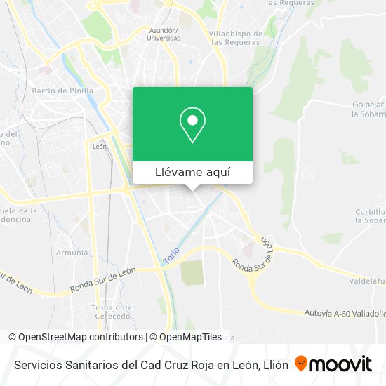Mapa Servicios Sanitarios del Cad Cruz Roja en León