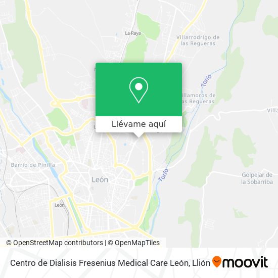 Mapa Centro de Dialisis Fresenius Medical Care León