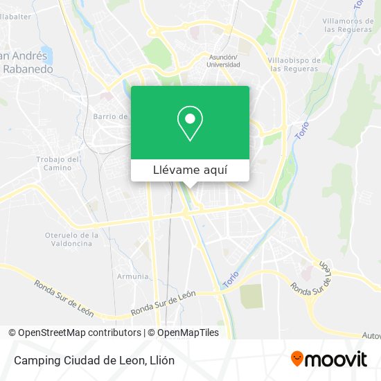 Mapa Camping Ciudad de Leon