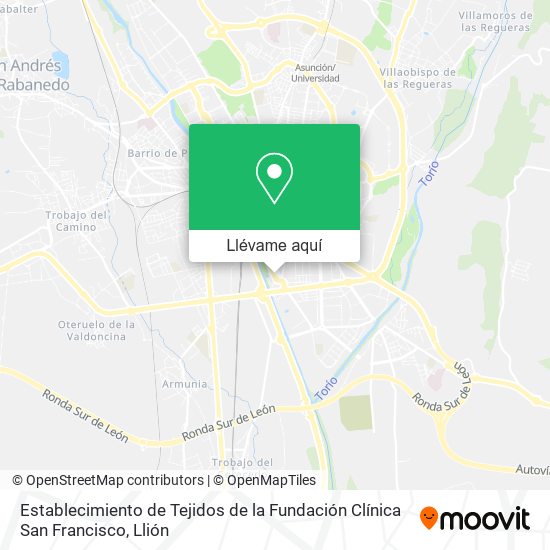 Mapa Establecimiento de Tejidos de la Fundación Clínica San Francisco